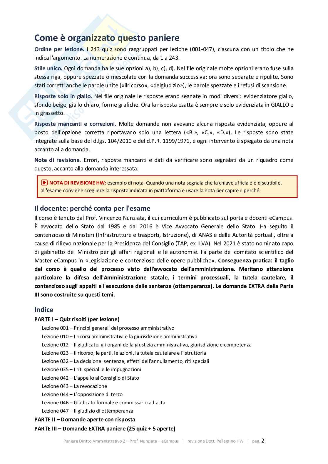 Paniere 2026 Diritto amministrativo 2 - Paniere Quiz-aperte-Extra revisionato Corretto Pag. 2