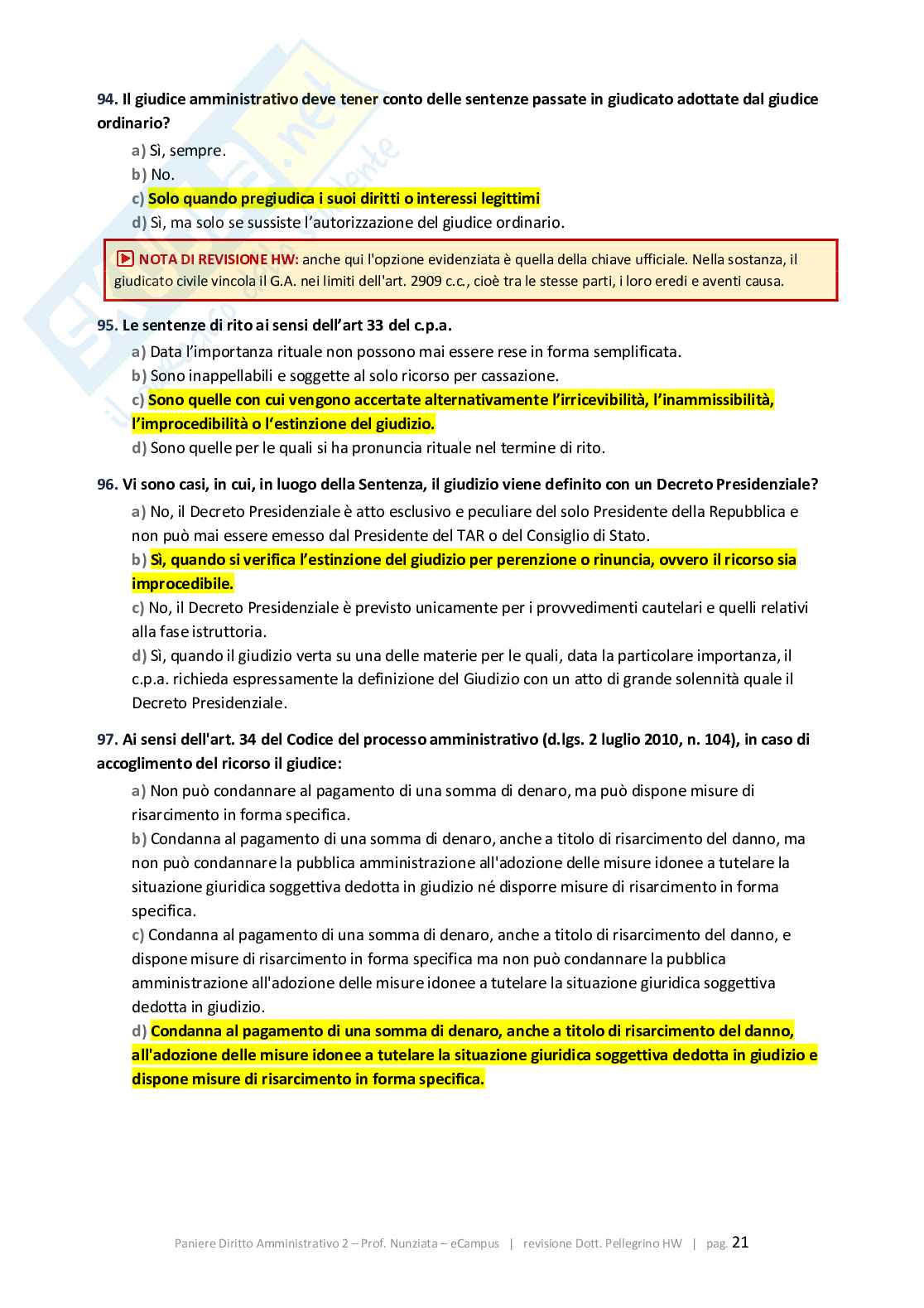 Paniere 2026 Diritto amministrativo 2 - Paniere Quiz-aperte-Extra revisionato Corretto Pag. 21