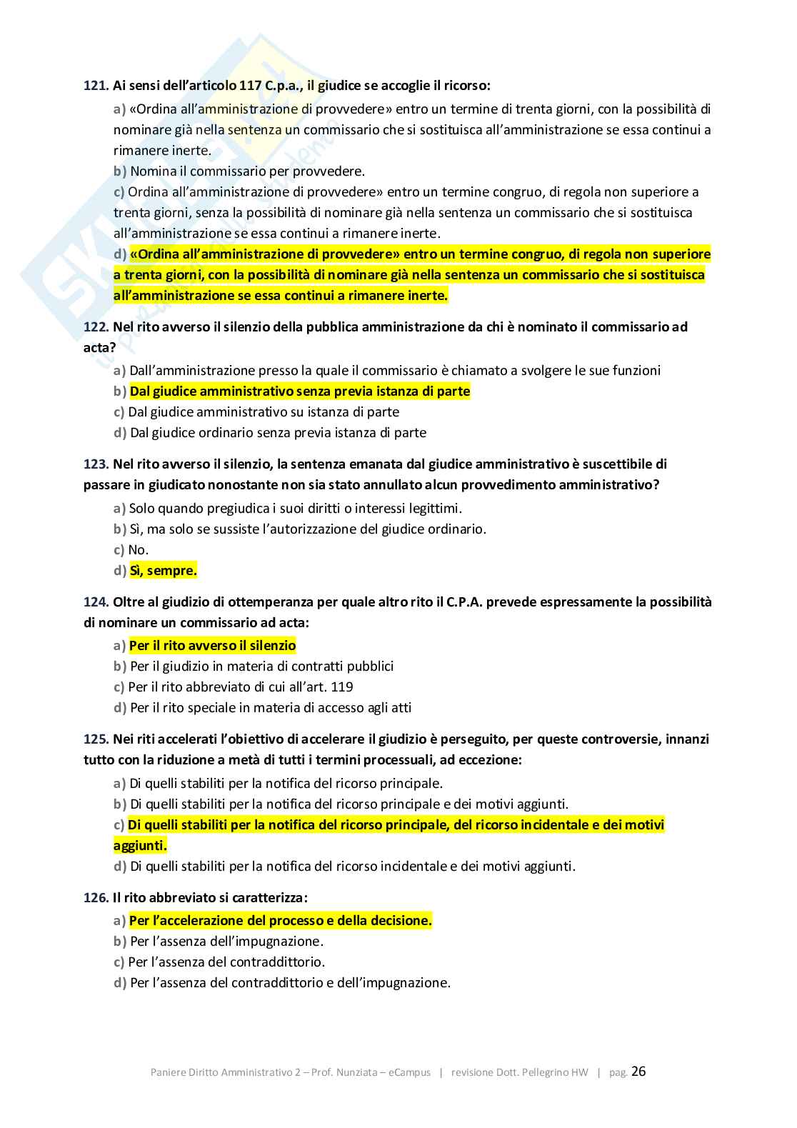 Paniere 2026 Diritto amministrativo 2 - Paniere Quiz-aperte-Extra revisionato Corretto Pag. 26