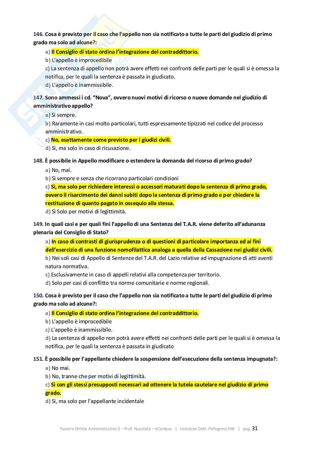 Paniere 2026 Diritto amministrativo 2 - Paniere Quiz-aperte-Extra revisionato Corretto Pag. 31