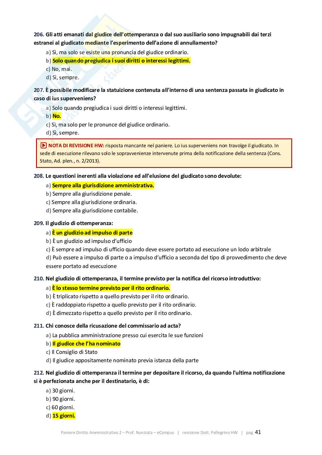 Paniere 2026 Diritto amministrativo 2 - Paniere Quiz-aperte-Extra revisionato Corretto Pag. 41