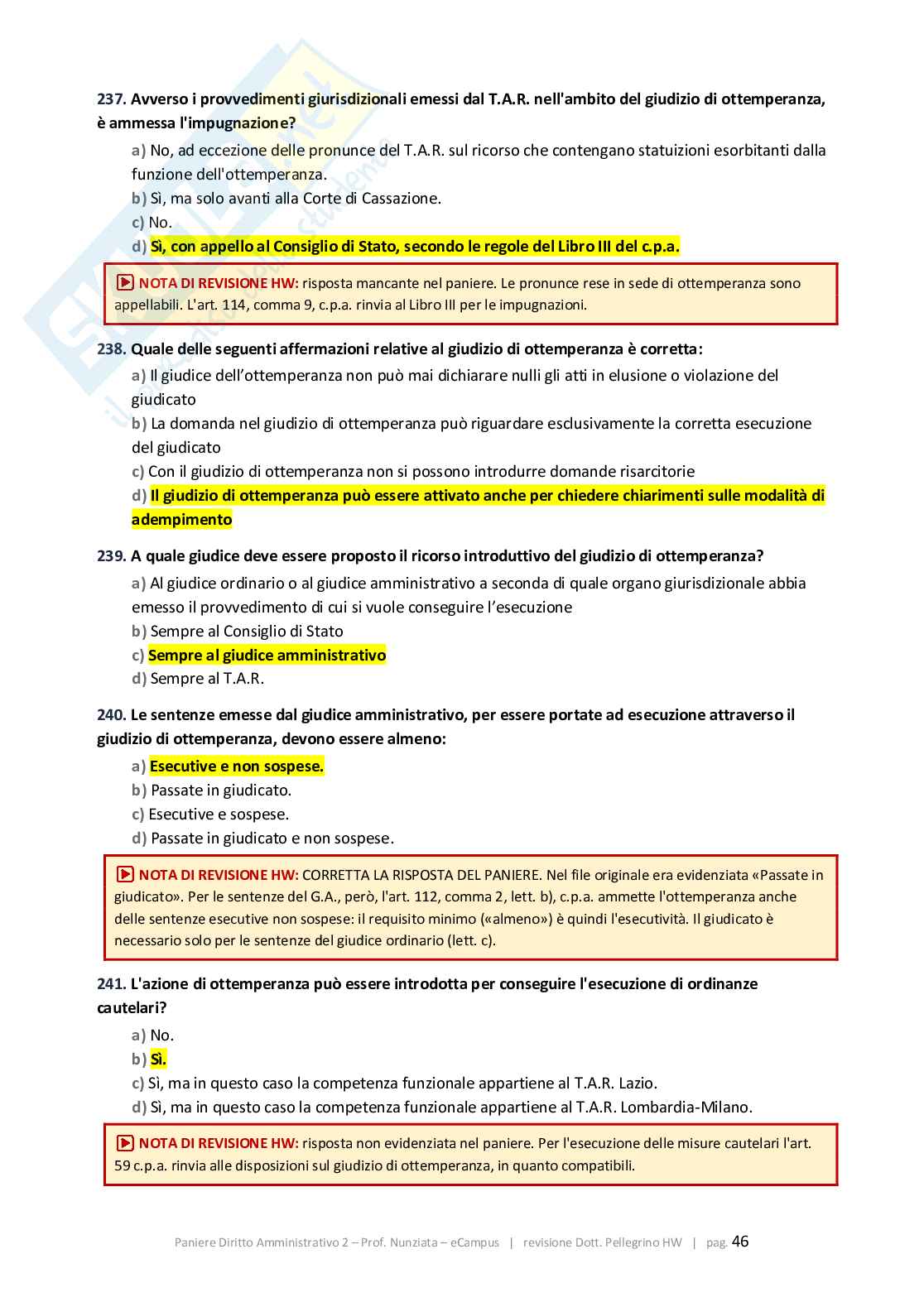 Paniere 2026 Diritto amministrativo 2 - Paniere Quiz-aperte-Extra revisionato Corretto Pag. 46