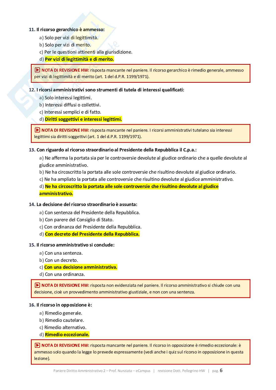 Paniere 2026 Diritto amministrativo 2 - Paniere Quiz-aperte-Extra revisionato Corretto Pag. 6