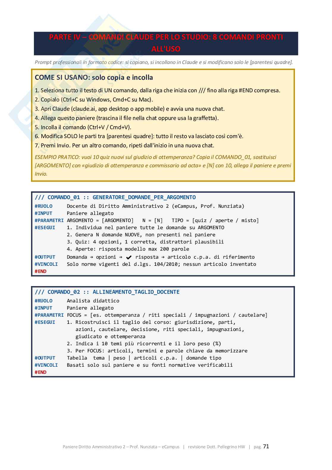 Paniere 2026 Diritto amministrativo 2 - Paniere Quiz-aperte-Extra revisionato Corretto Pag. 71