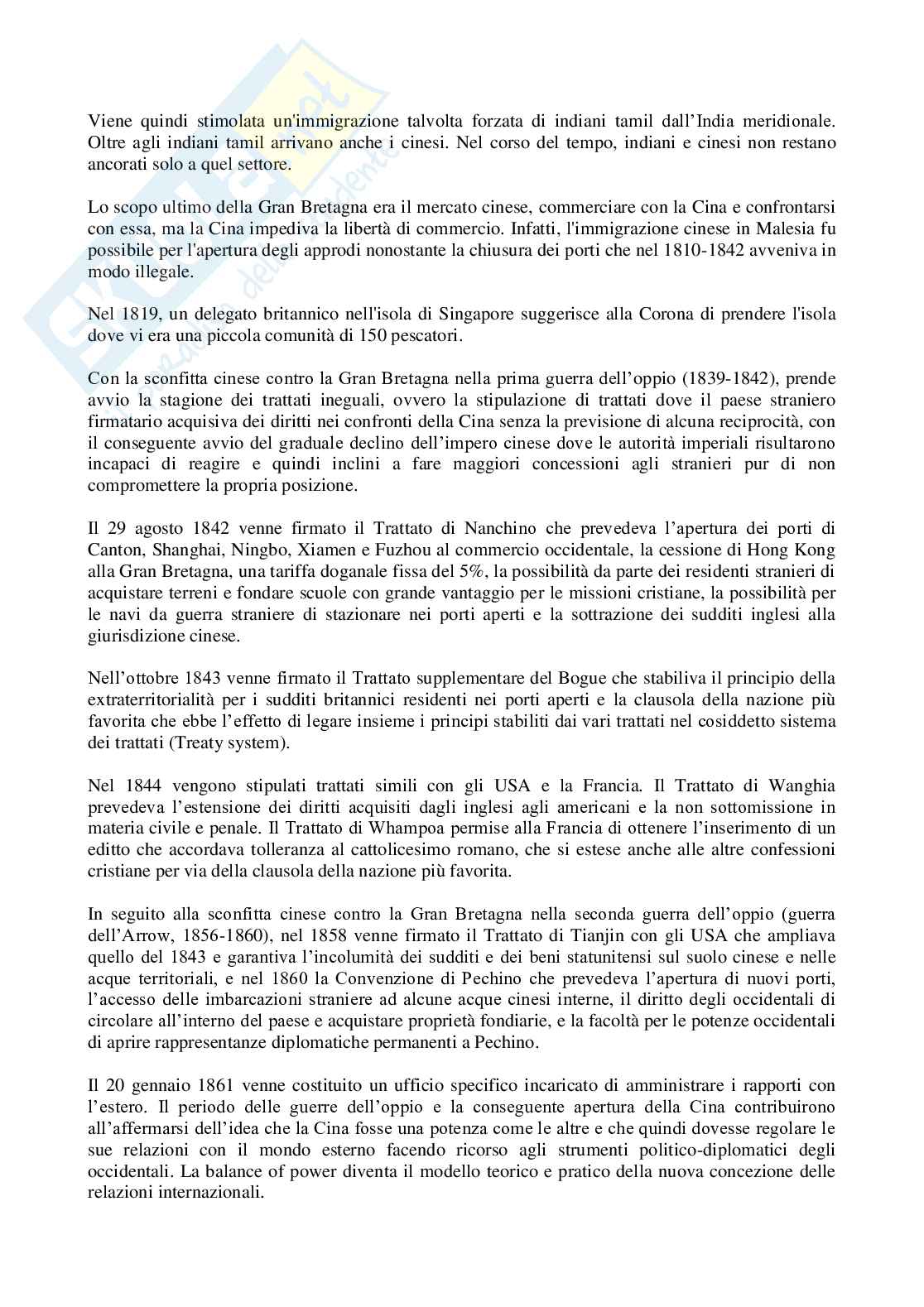 Appunti esame Storia e istituzioni dell'Asia, prof. Baldussi, Il sistema di relazioni internazionali in Asia Pag. 6