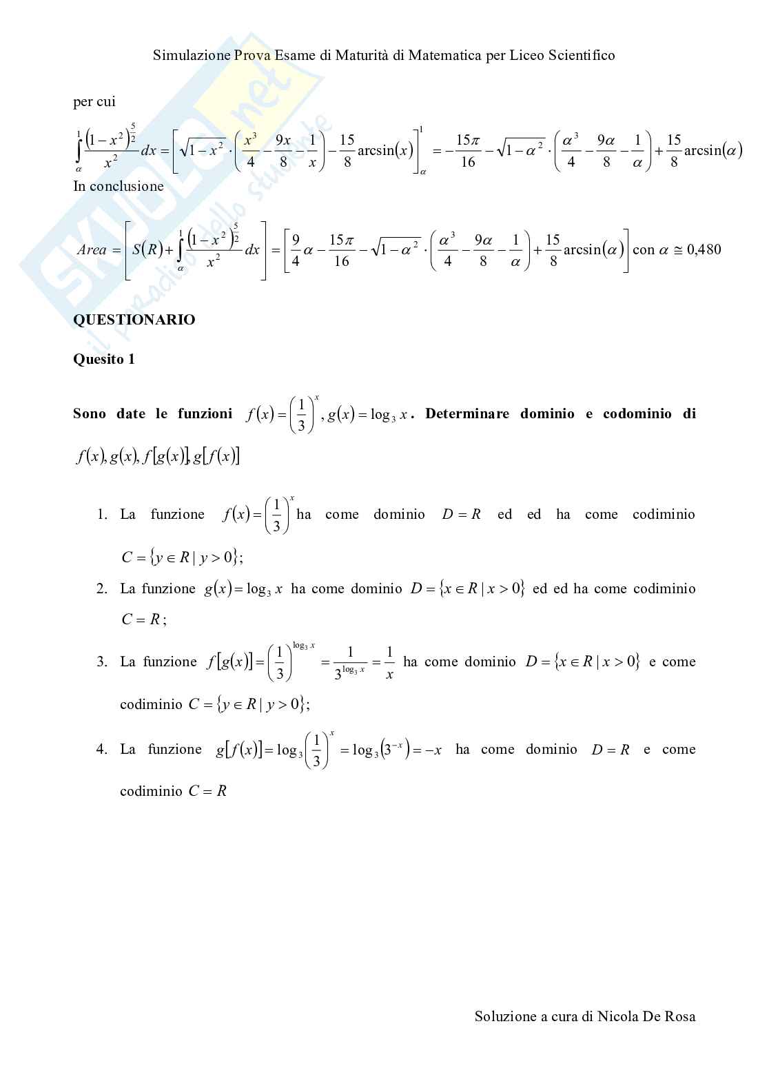 2011 Esercitazione per l'esame di matematica Pag. 16