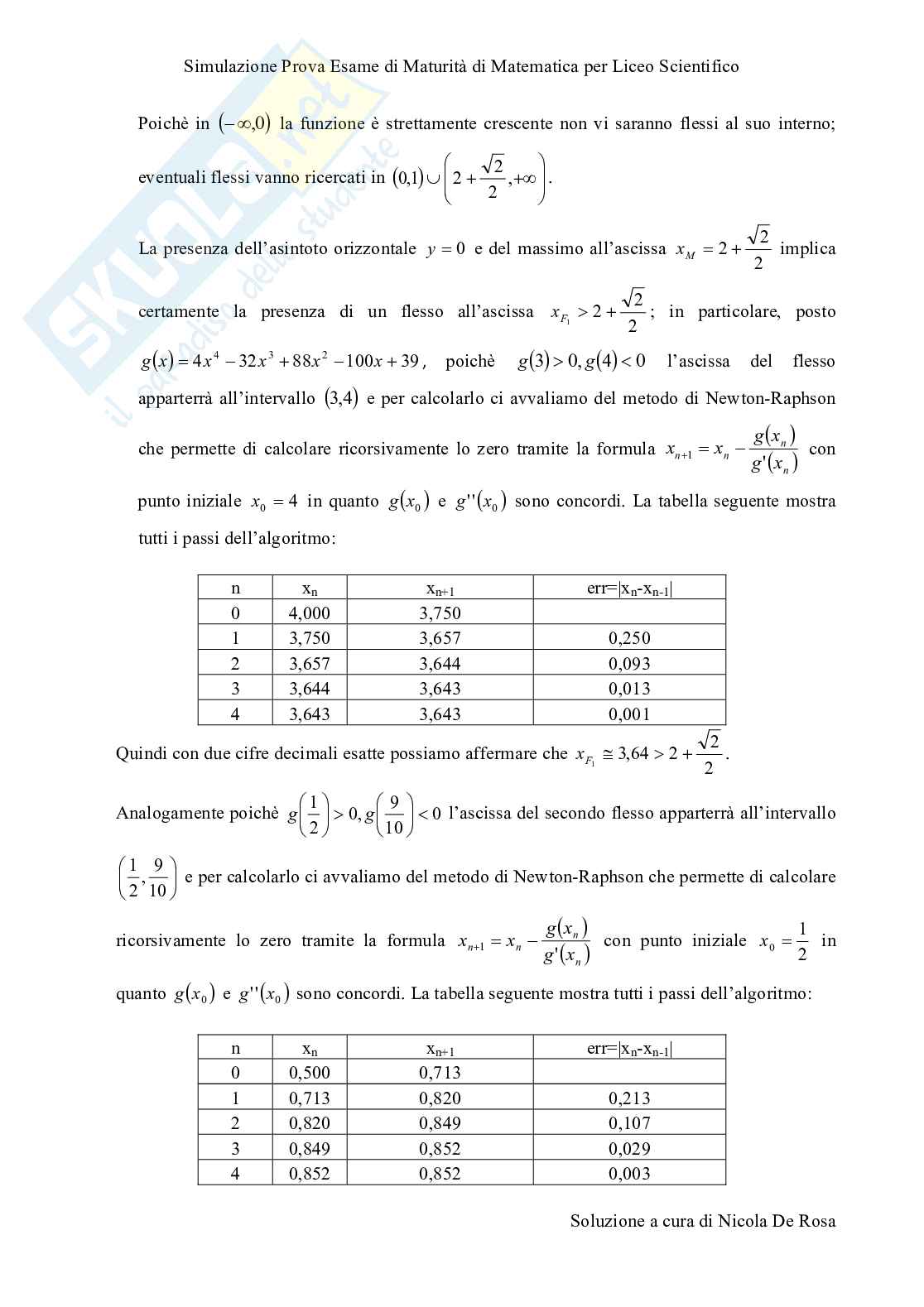 2011 Esercitazione per l'esame di matematica Pag. 6