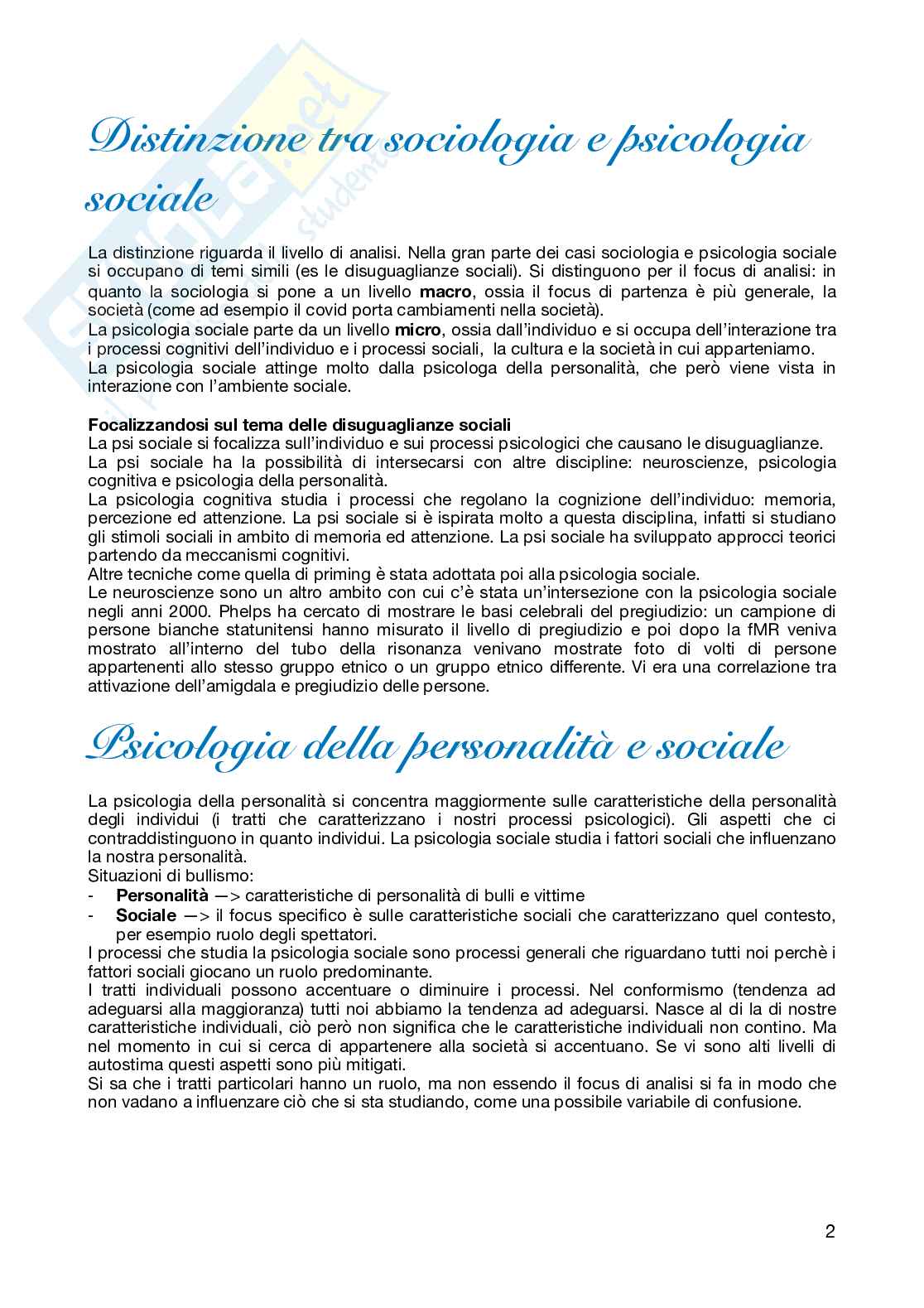 Appunti Psicologia sociale Pag. 2