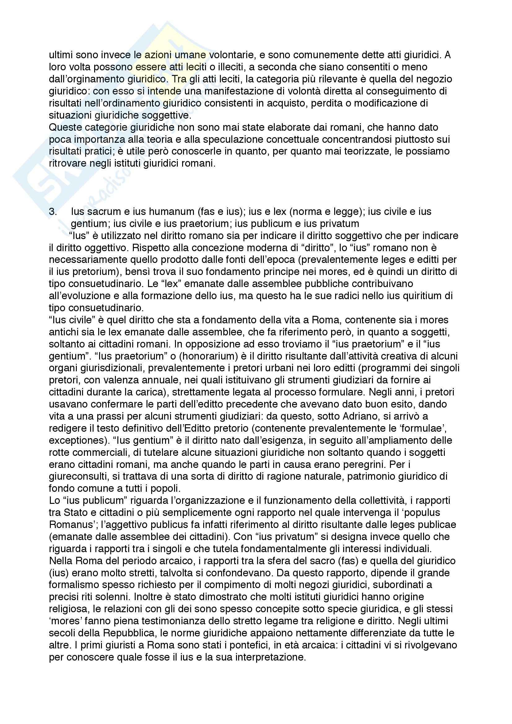 Diritto privato romano - 100 Domande e Risposte - Programma completo - Università di Torino Pag. 2