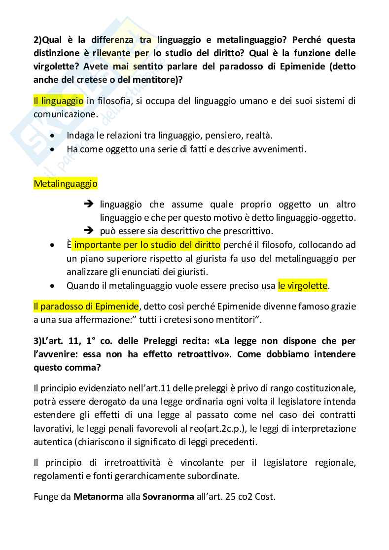Le 10 risposte al test auto valutativo  di filosofia del diritto Pag. 2