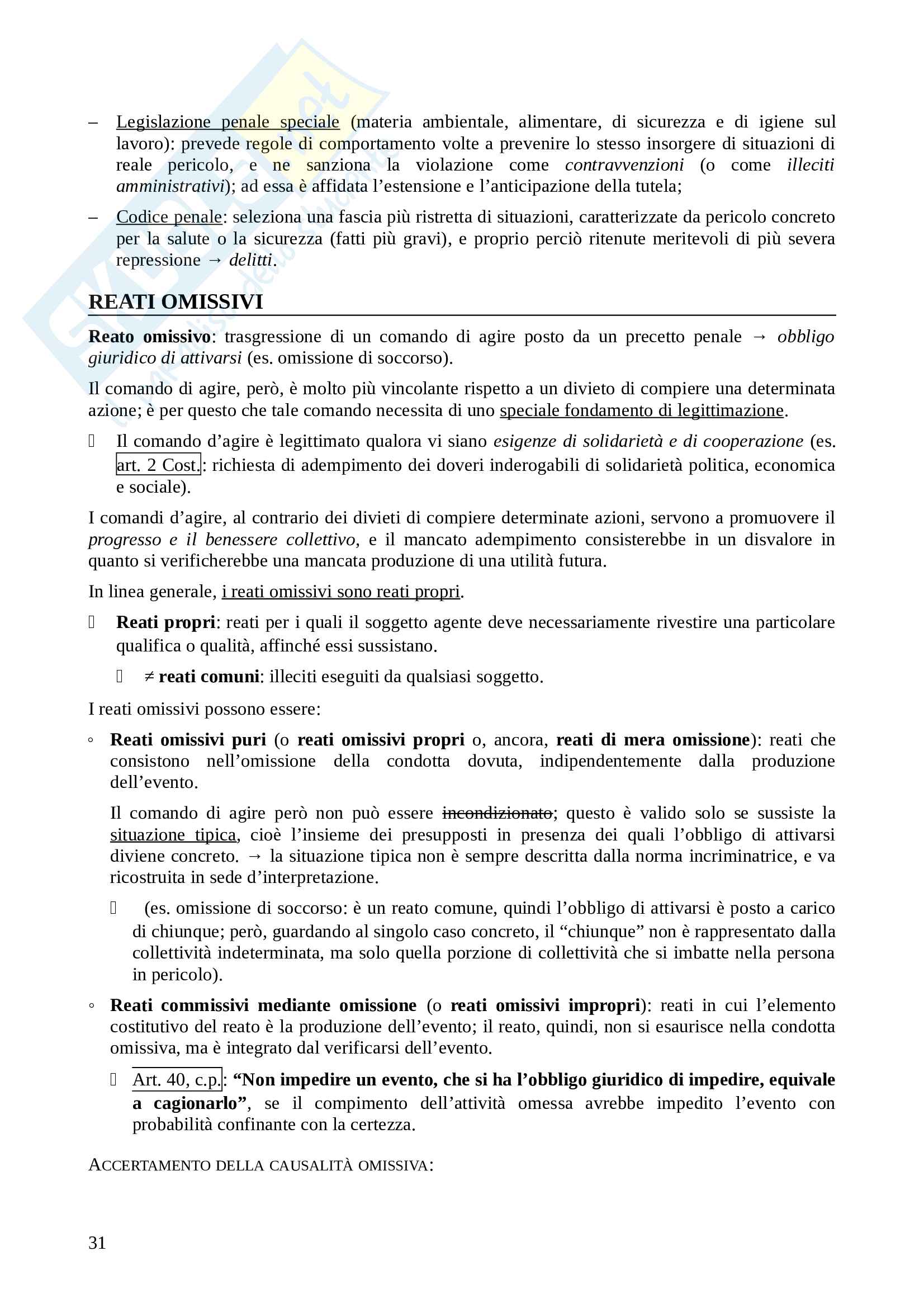 Appunti di diritto penale - parte generale, prof. Pighi, libro consigliato Diritto penale, Pulitanò Pag. 31
