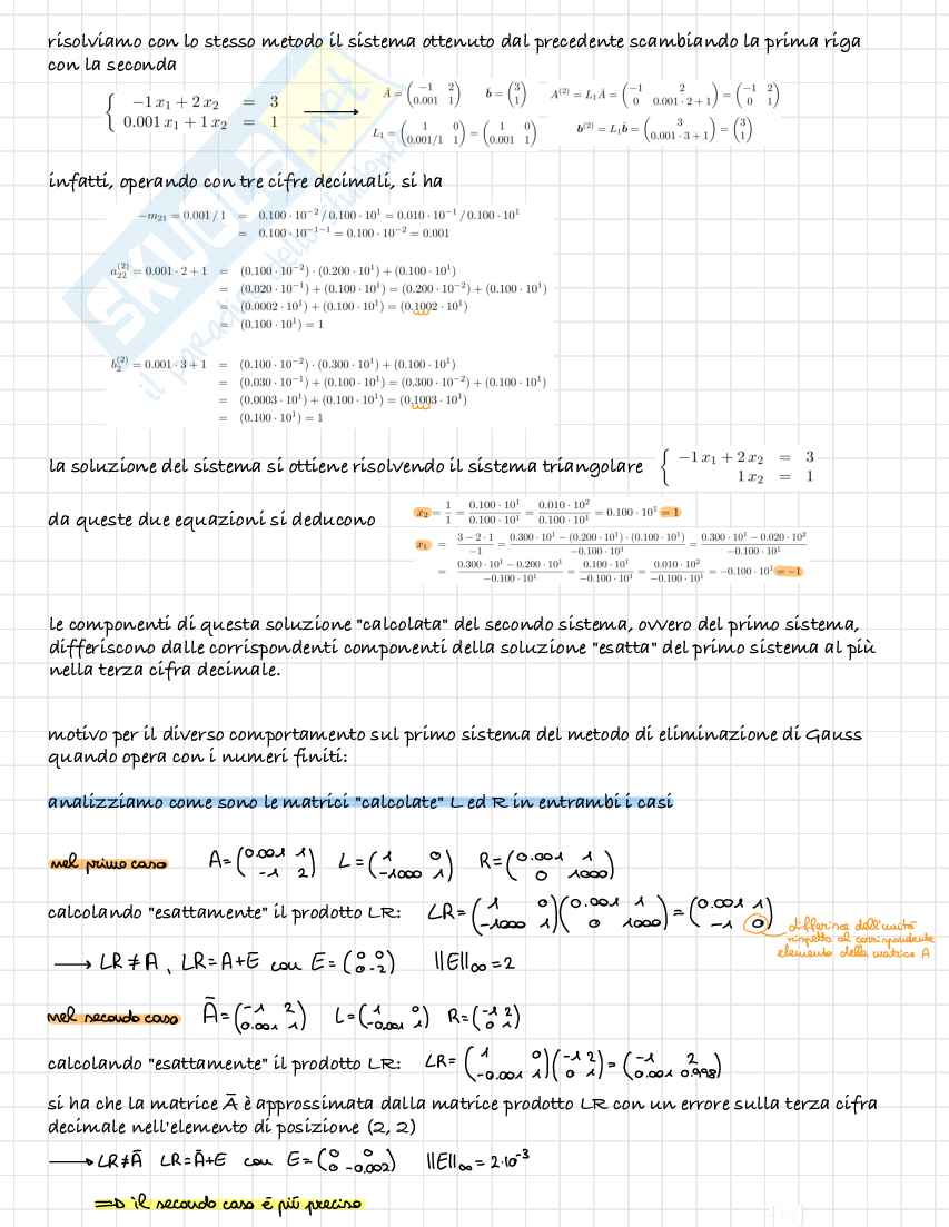 Appunti di calcolo numerico Pag. 2