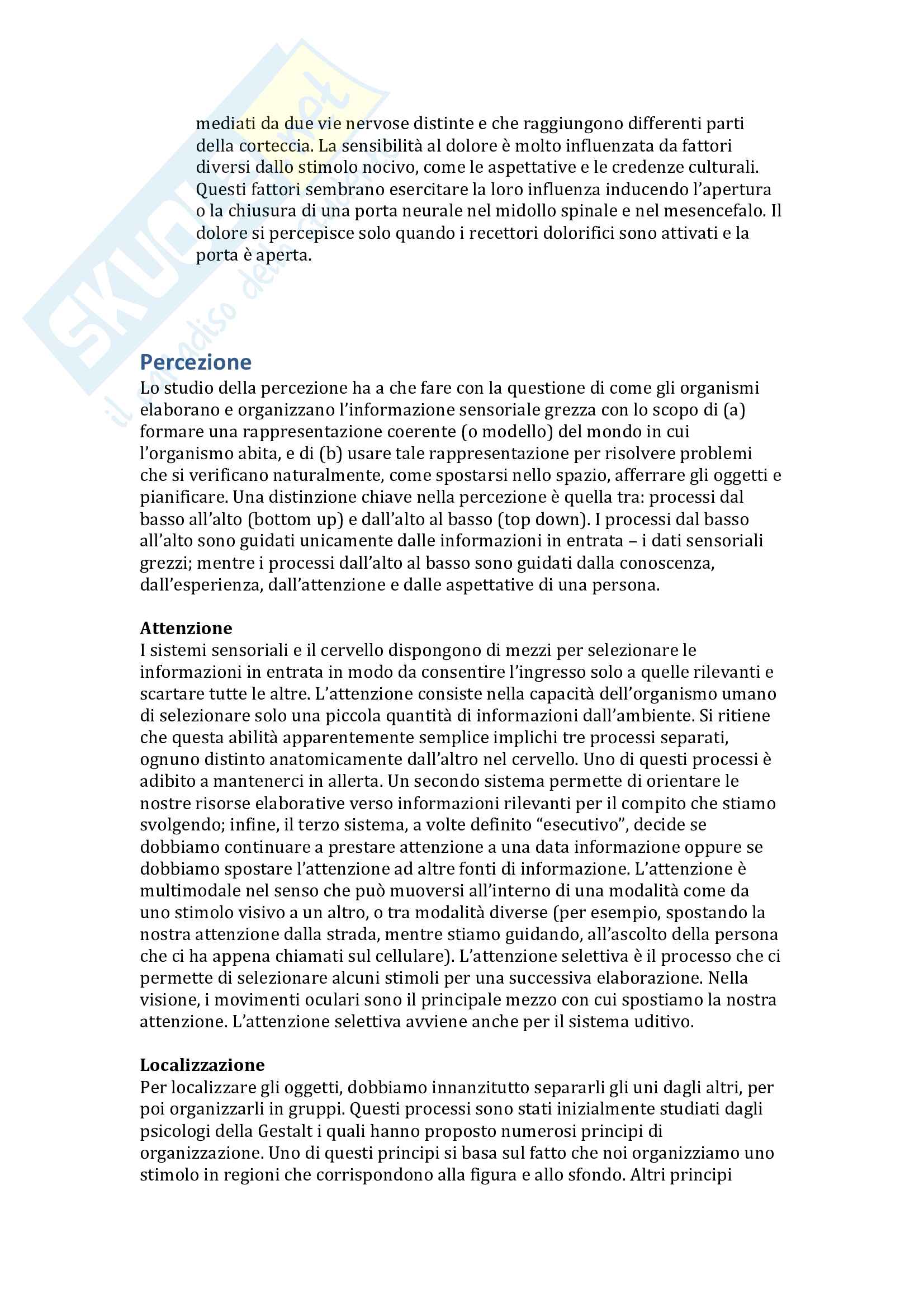 Riassunto esame Psicologia generale, prof. Adenzato, libro consigliato: Introduzione alla psicologia,Atkinson, Pag. 6