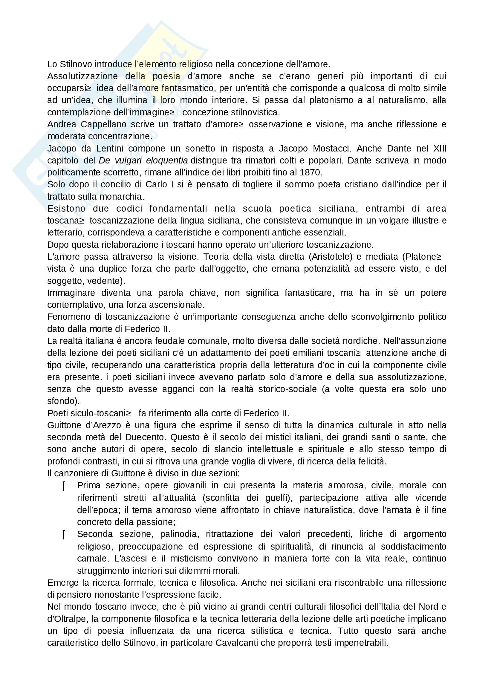 secoli XII - XVI, Letteratura italiana Pag. 2
