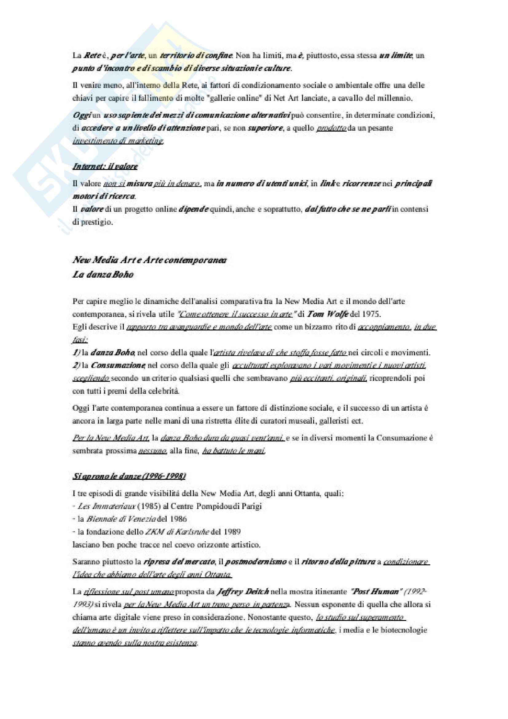 Riassunto esame Teoria dei nuovi media, prof Degiovanni, libro consigliato Media New Media Postmedia, Quaranta Pag. 11