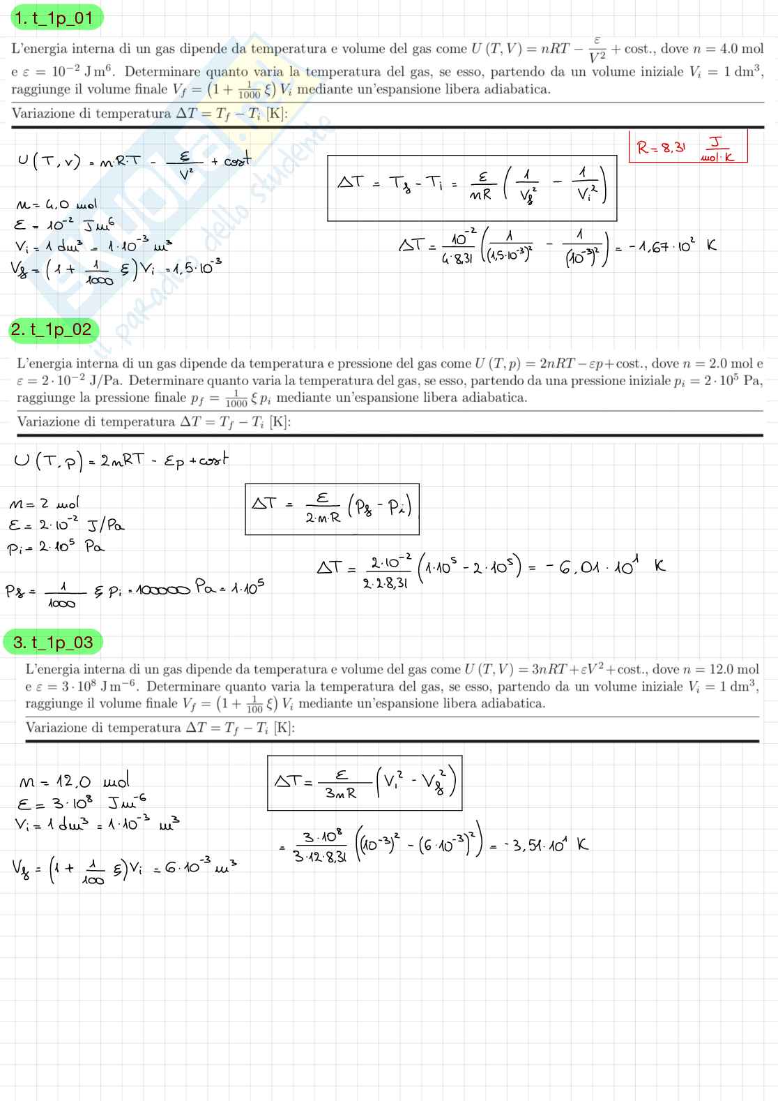 Esercizi Termodinamica- Fisica B Pag. 2
