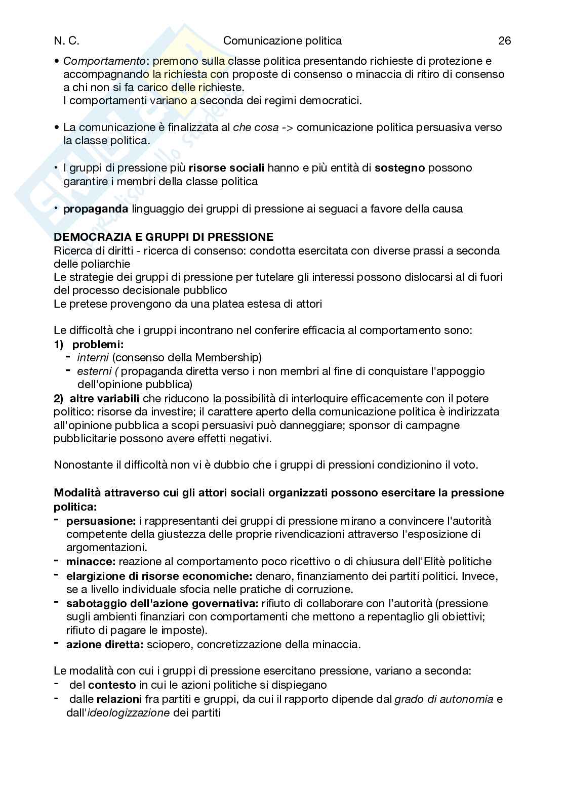 Riassunto Comunicazione politica Pag. 26