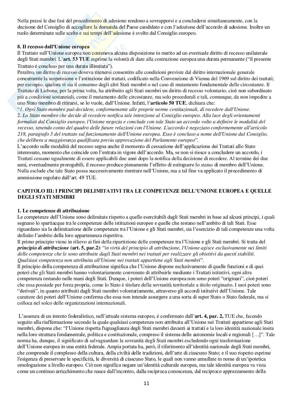 Istituzioni di diritto dell'Unione Europea Pag. 11