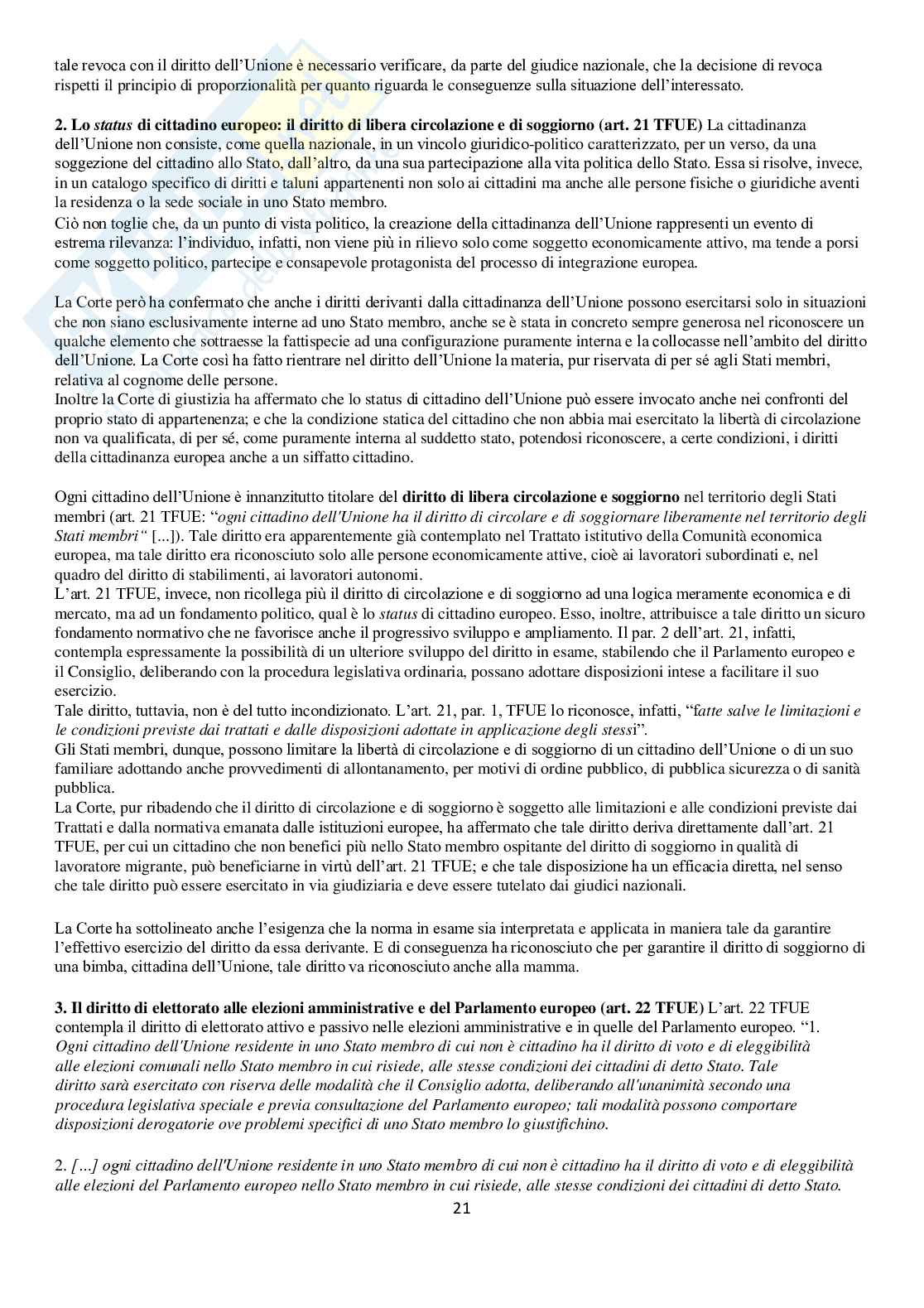 Istituzioni di diritto dell'Unione Europea Pag. 21