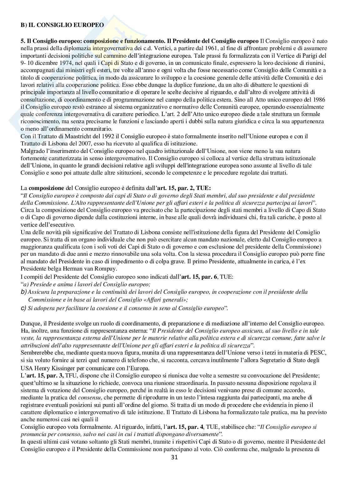 Istituzioni di diritto dell'Unione Europea Pag. 31