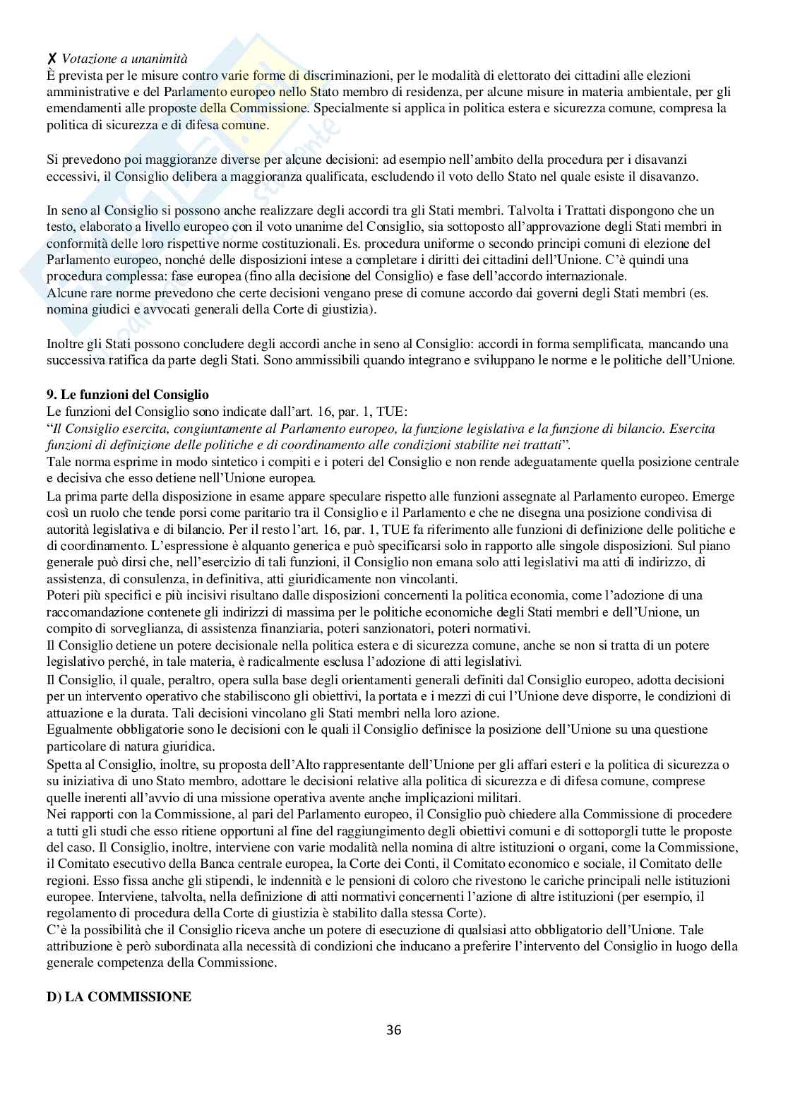 Istituzioni di diritto dell'Unione Europea Pag. 36