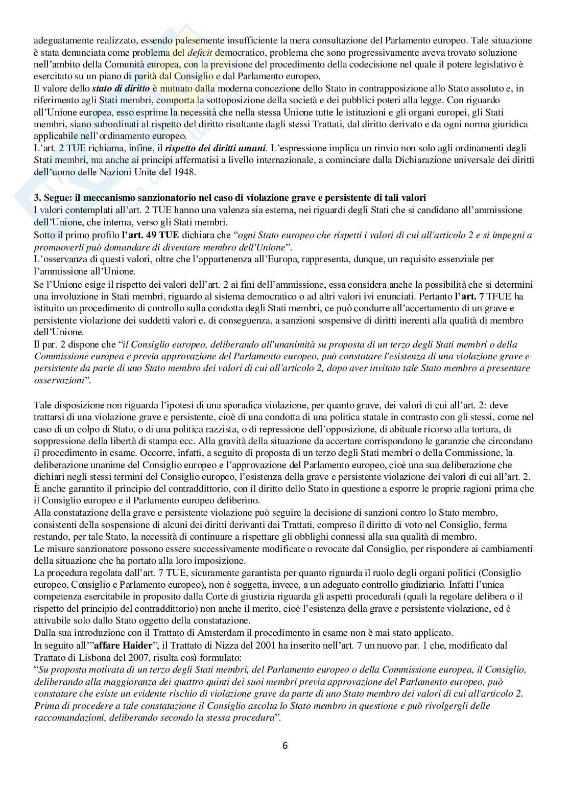 Istituzioni di diritto dell'Unione Europea Pag. 6
