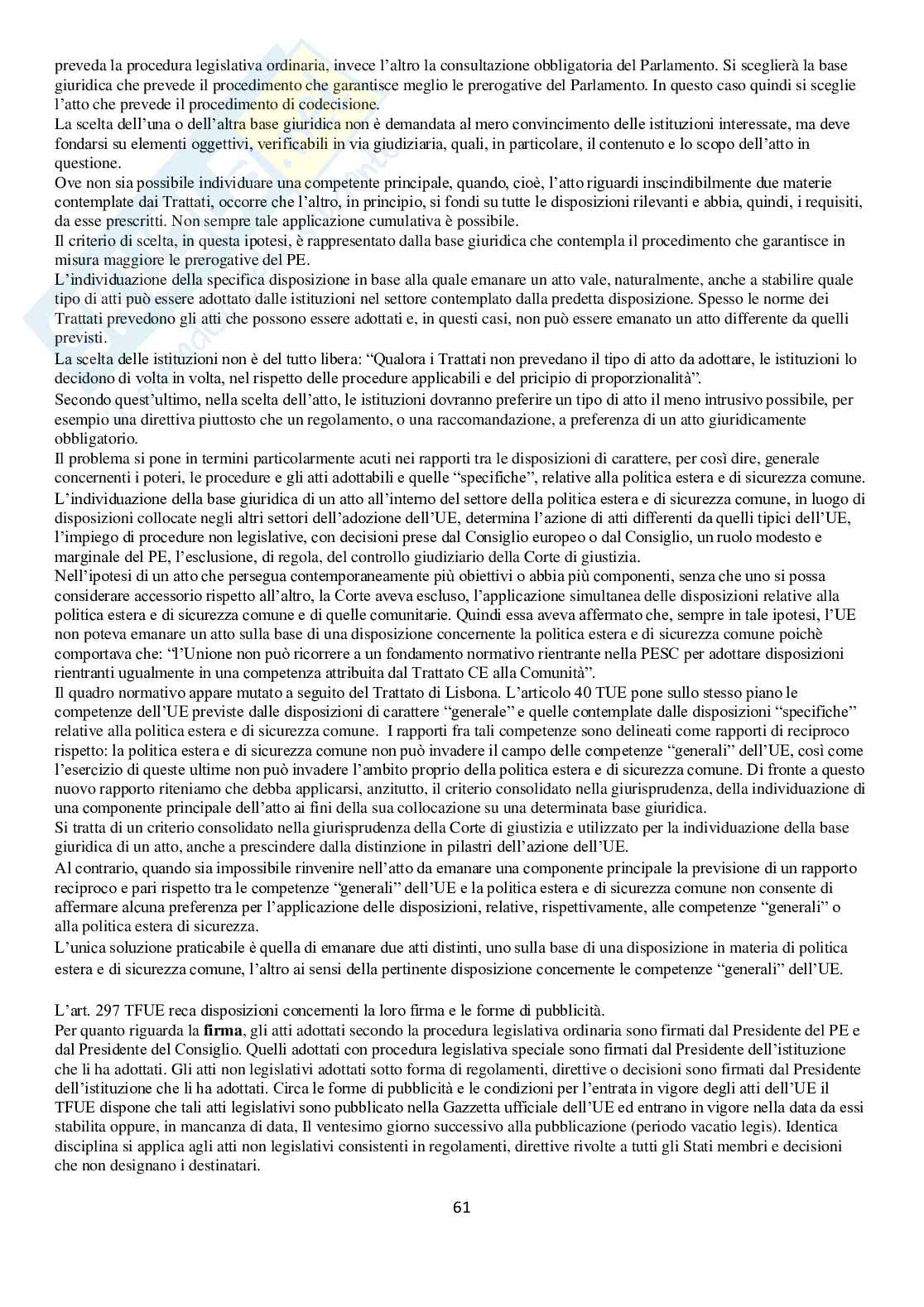 Istituzioni di diritto dell'Unione Europea Pag. 61