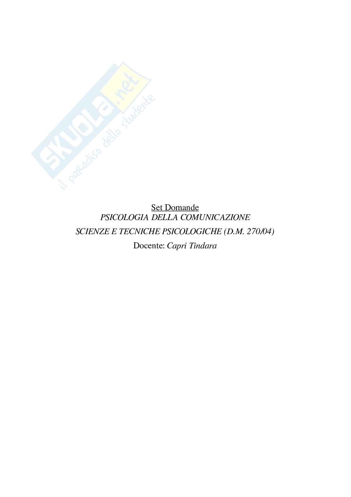 Paniere Psicologia della comunicazione - Risposte multiple - aggiornato (2026) Pag. 2