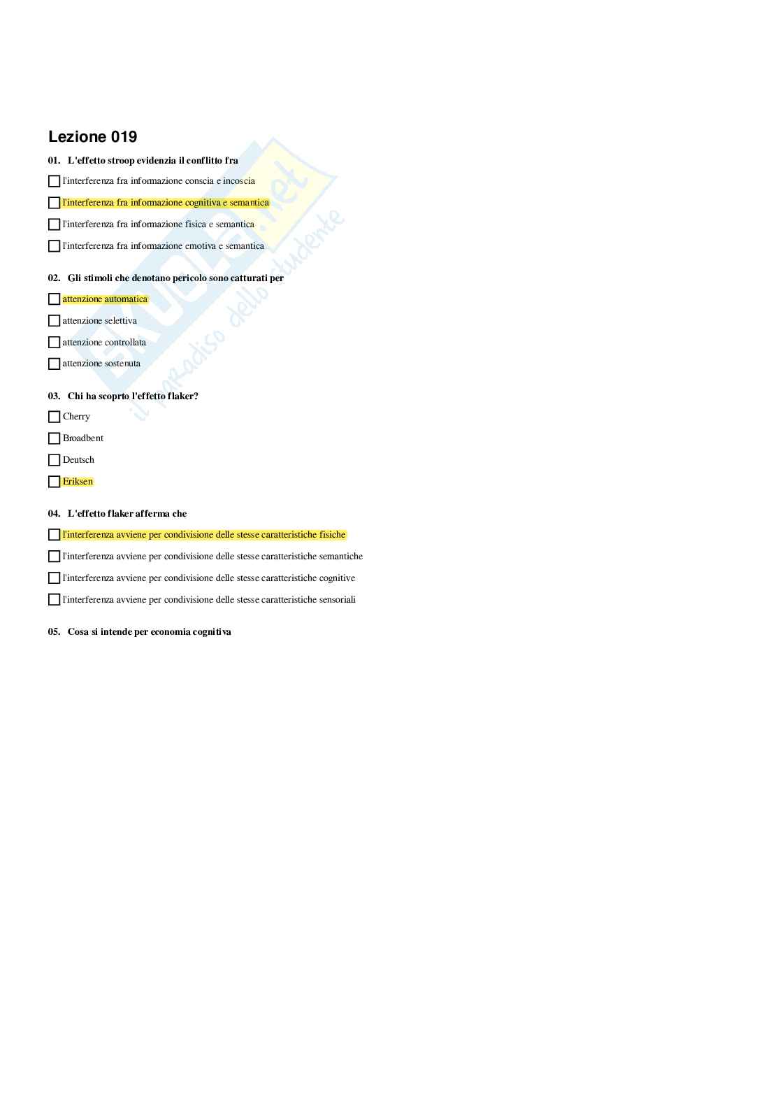 Paniere Psicologia della comunicazione - Risposte multiple - aggiornato (2026) Pag. 21