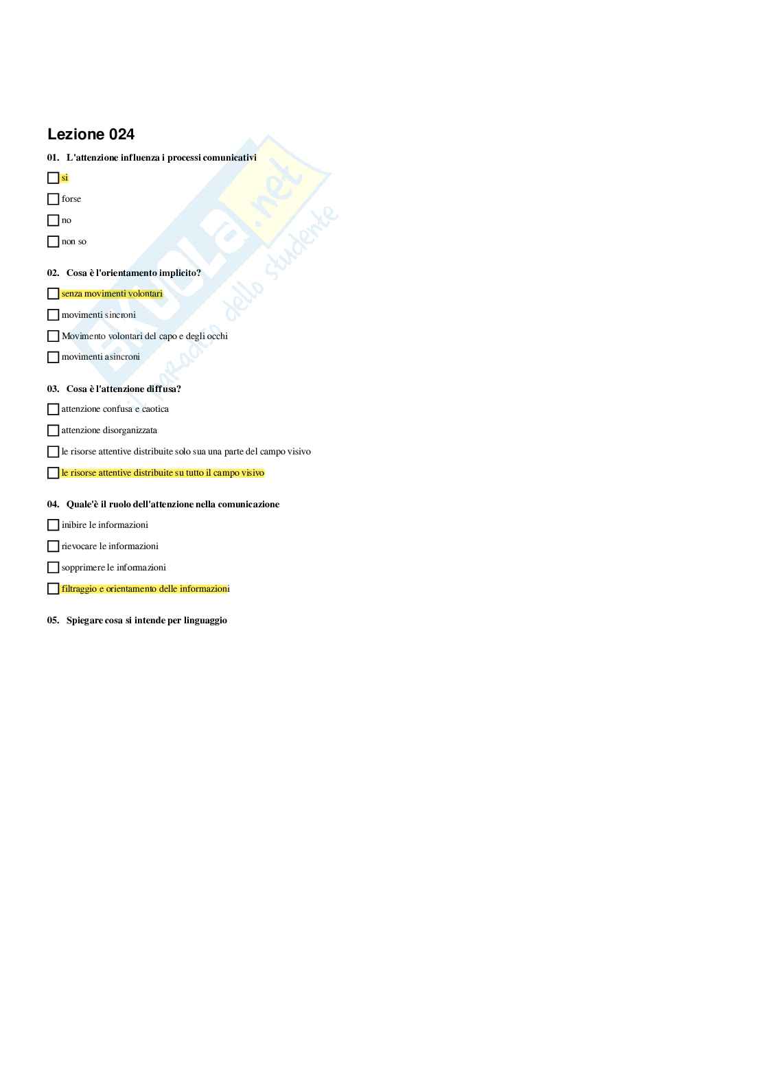 Paniere Psicologia della comunicazione - Risposte multiple - aggiornato (2026) Pag. 26