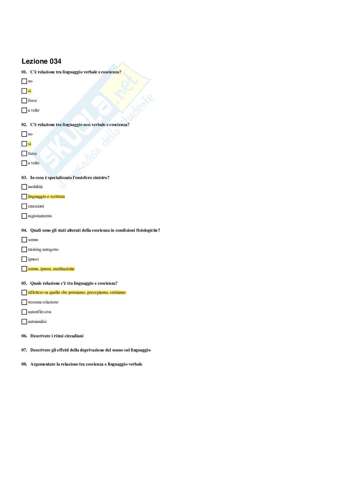 Paniere Psicologia della comunicazione - Risposte multiple - aggiornato (2026) Pag. 36