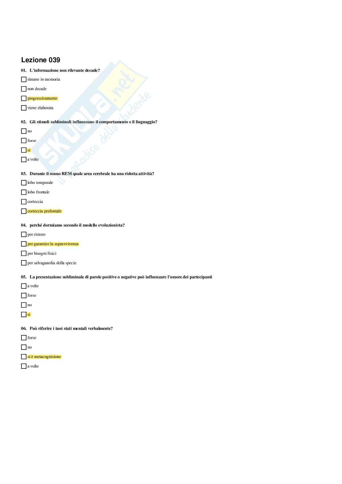 Paniere Psicologia della comunicazione - Risposte multiple - aggiornato (2026) Pag. 41