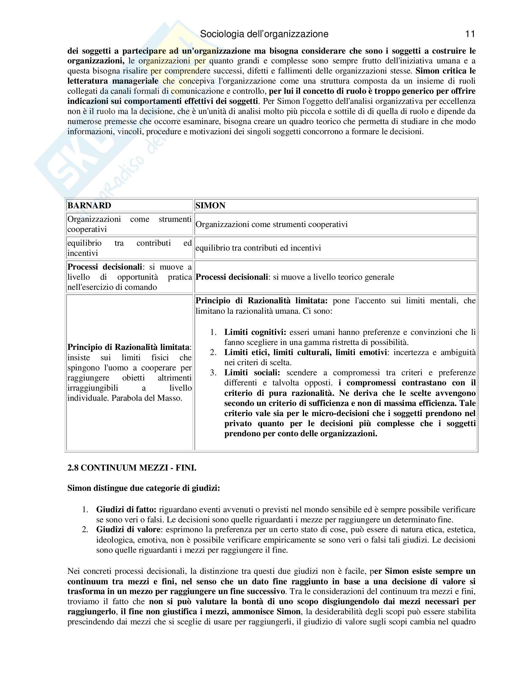 Riassunto esame Sociologia dell'organizzazione, prof. Poggio, libro consigliato Come studiare le organizzazioni, Bonazzi Pag. 11