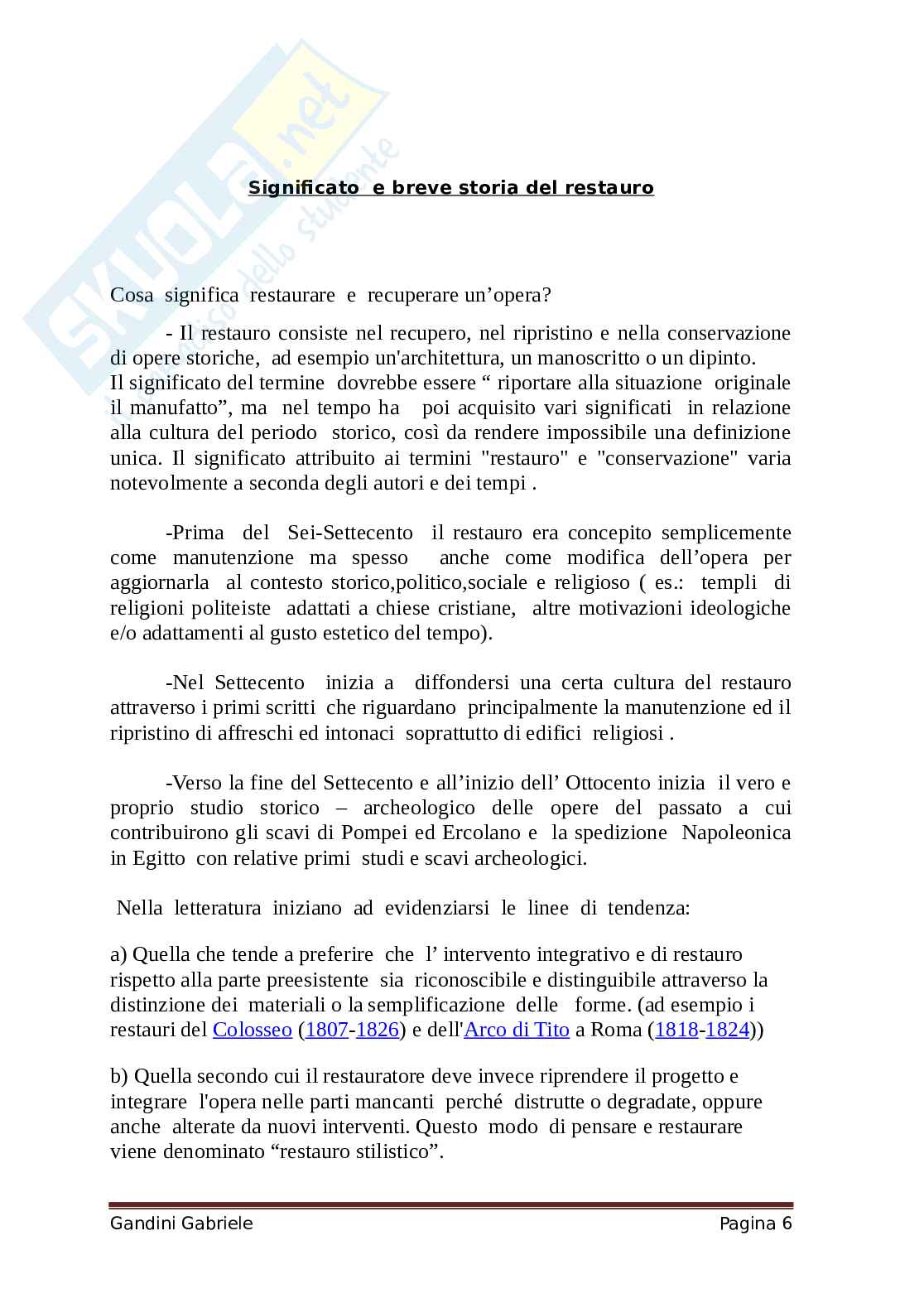 Tesina sul Restauro Pag. 6