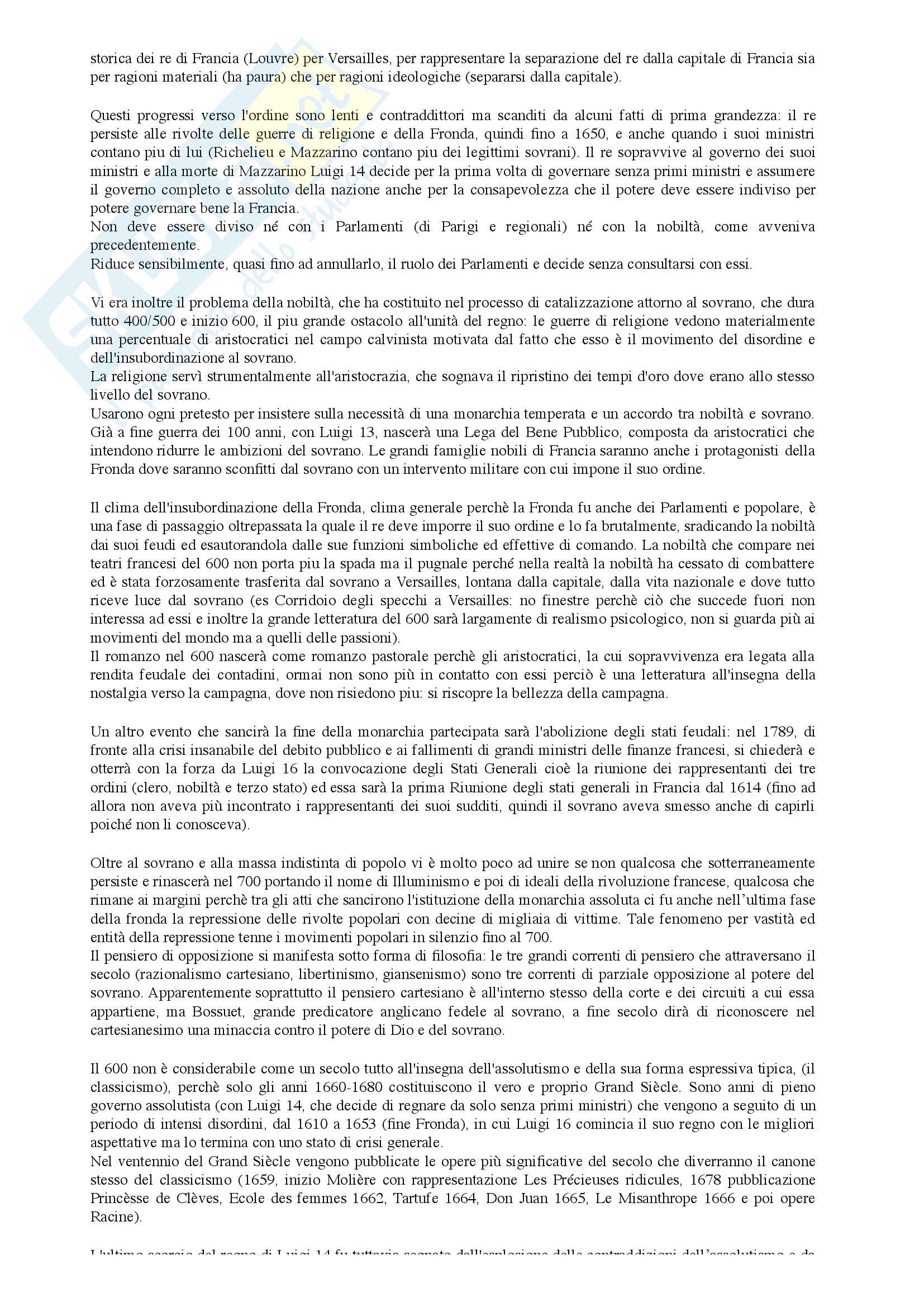 Riassunto per l'esame di Letteratura Francese prof. Cordiner Pag. 6