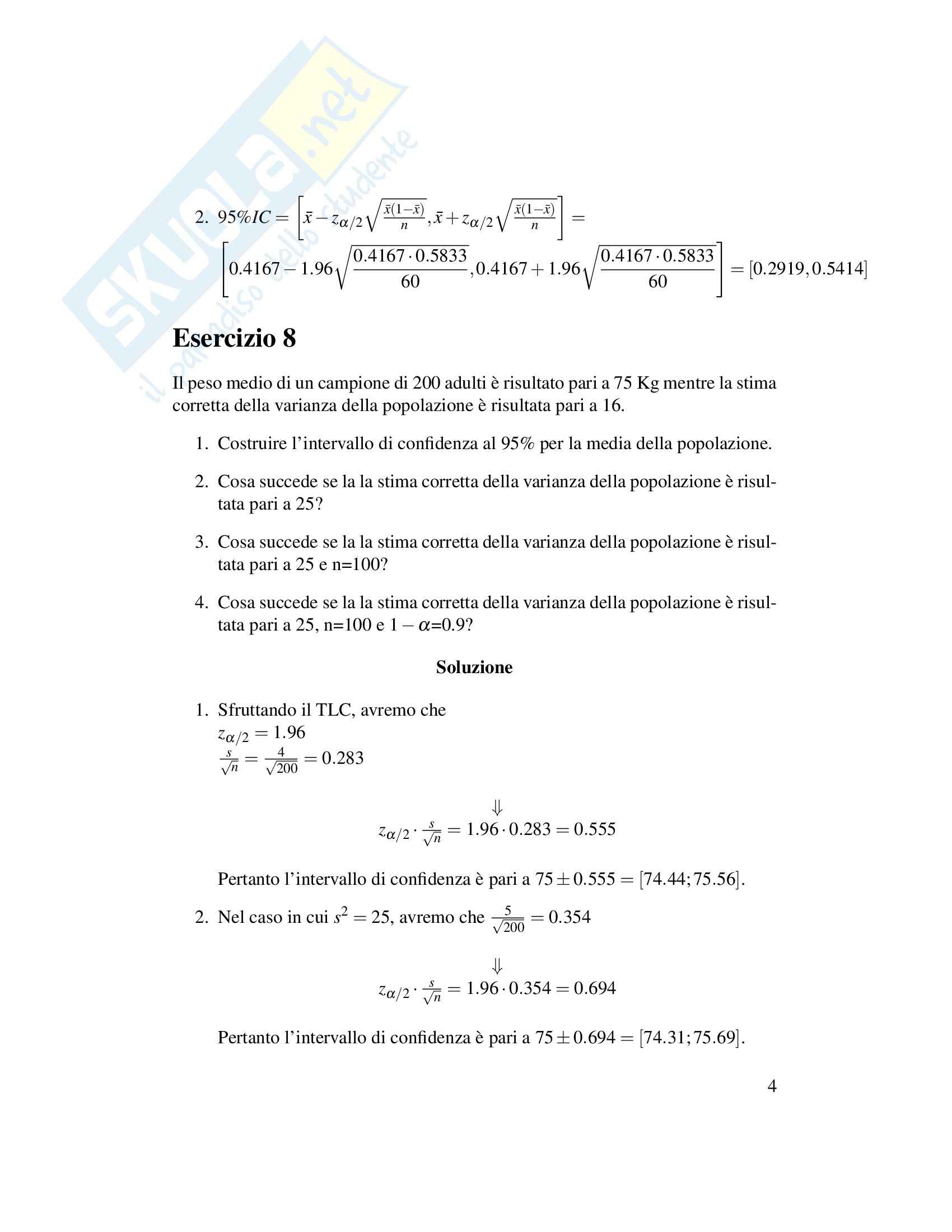 Statistica - esercizi e soluzione (parte 2) Pag. 16