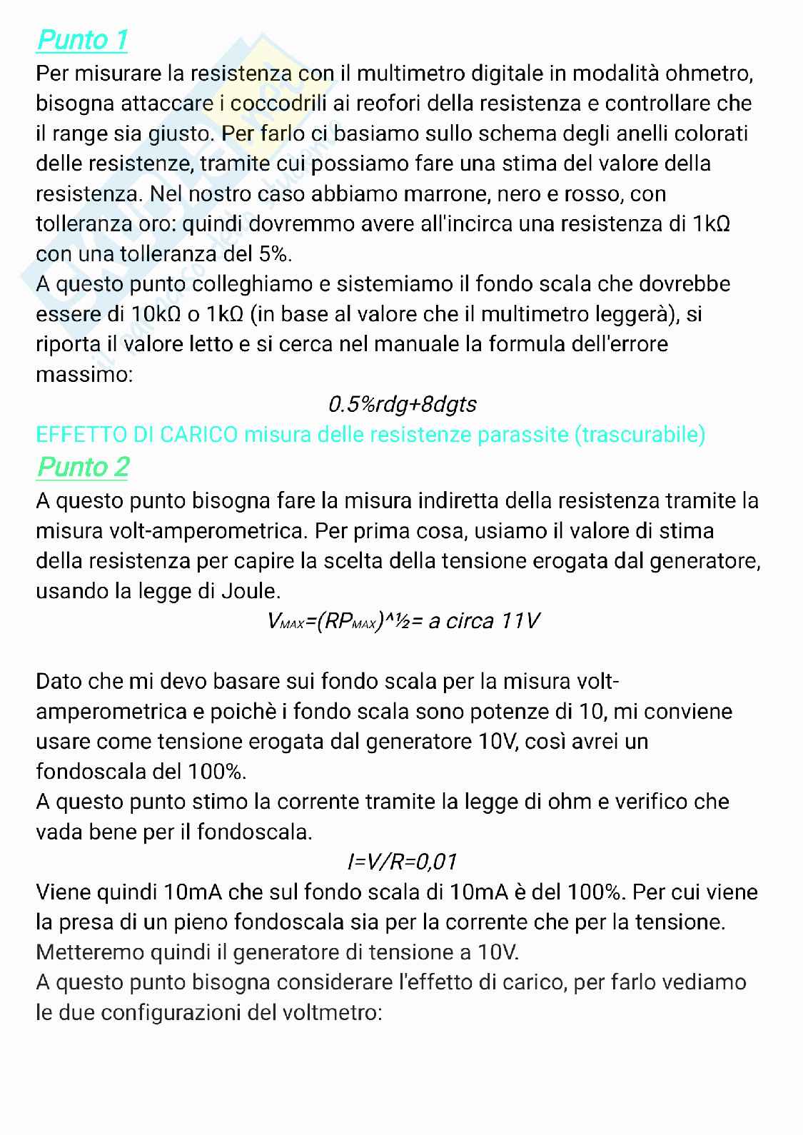 Prove di esame di Misure elettriche svolte Pag. 2