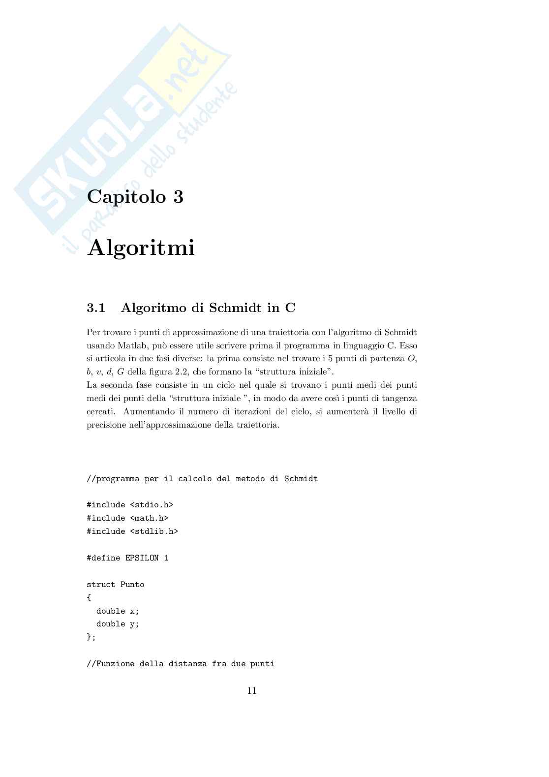 Calcolo e visualizzazione della traiettoria di un proiettile con il metodo di Schmidth Pag. 11