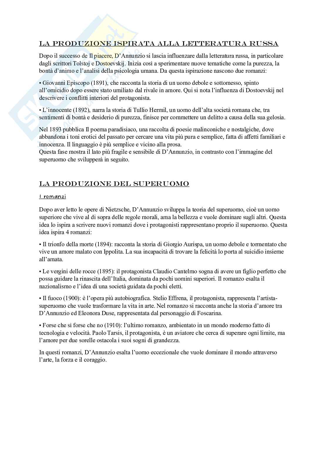 Appunti su Gabriele D'annunzio  Pag. 2