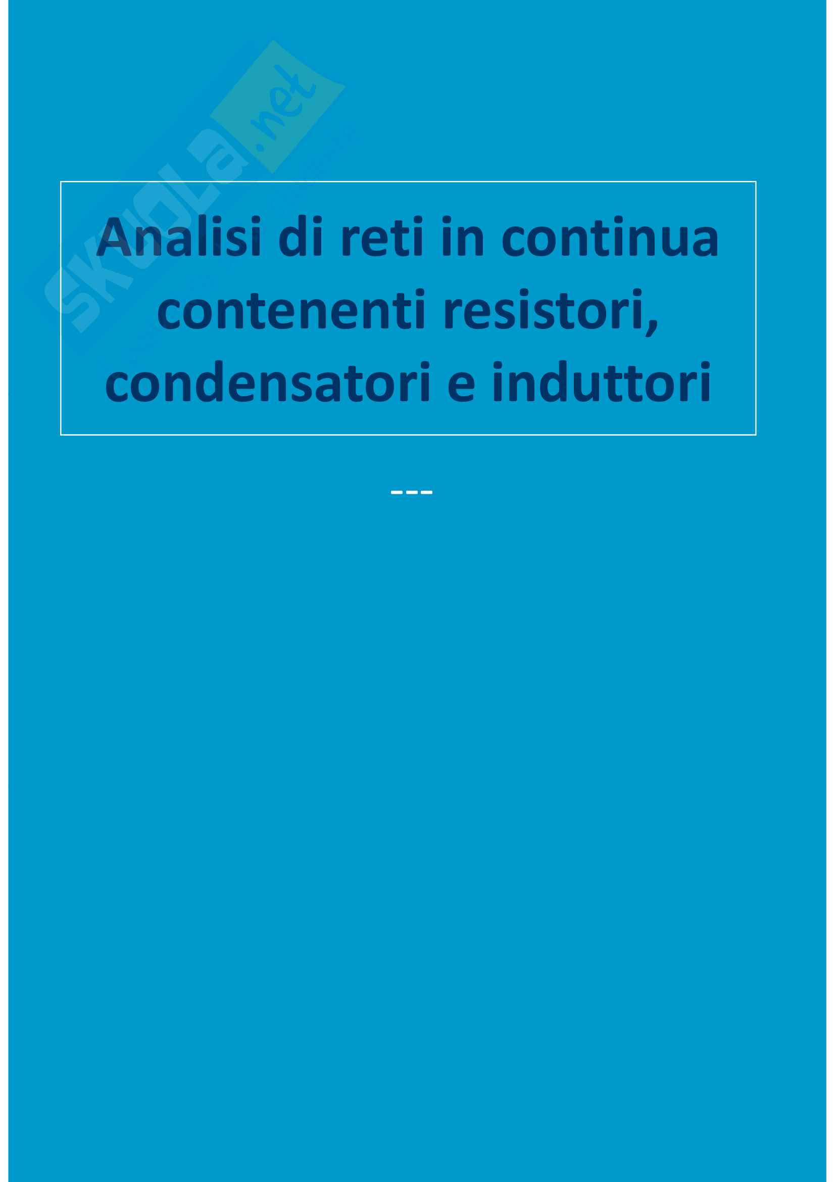 Analisi di reti in continua contenenti resistori Pag. 1