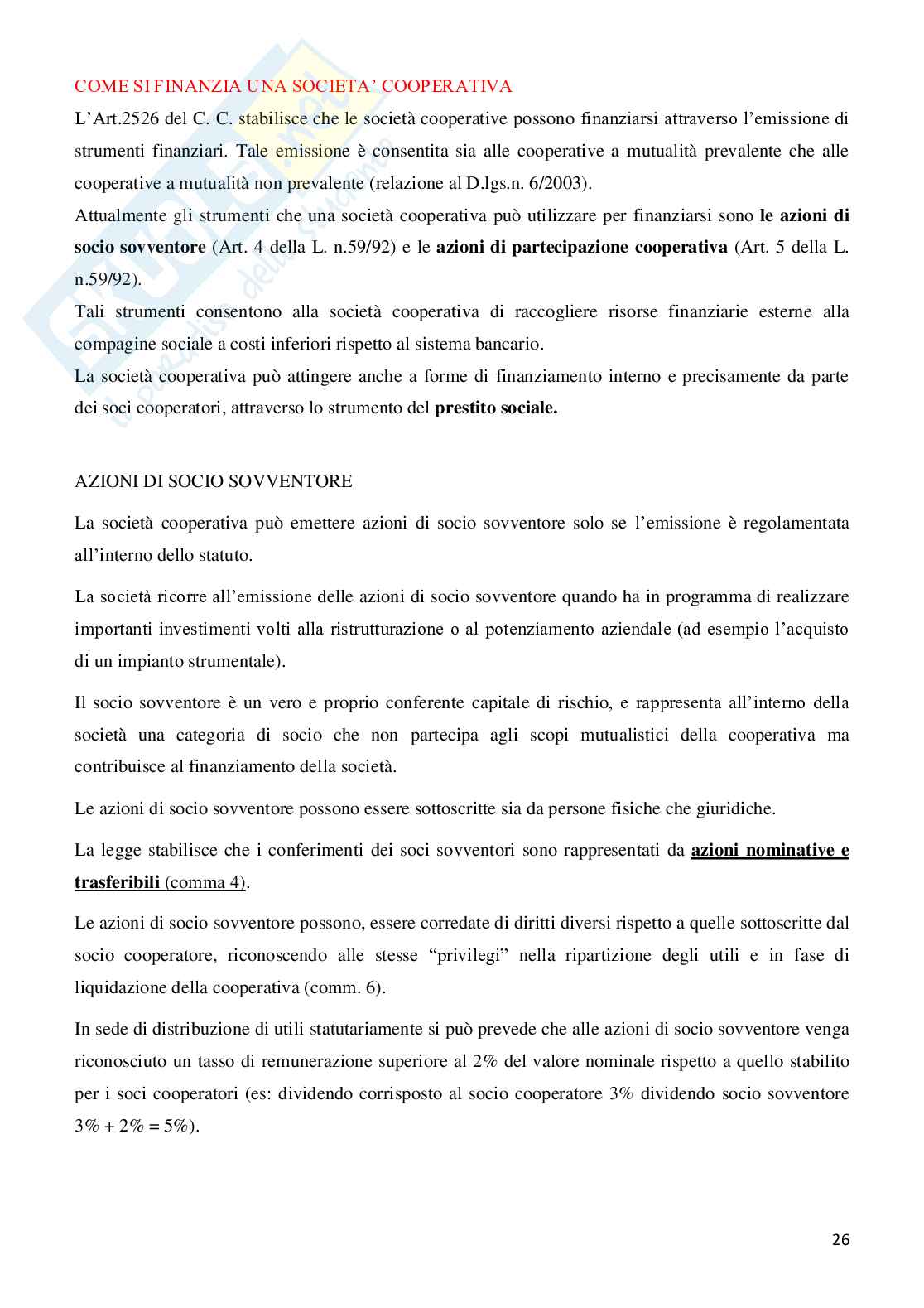 Società cooperative Pag. 26