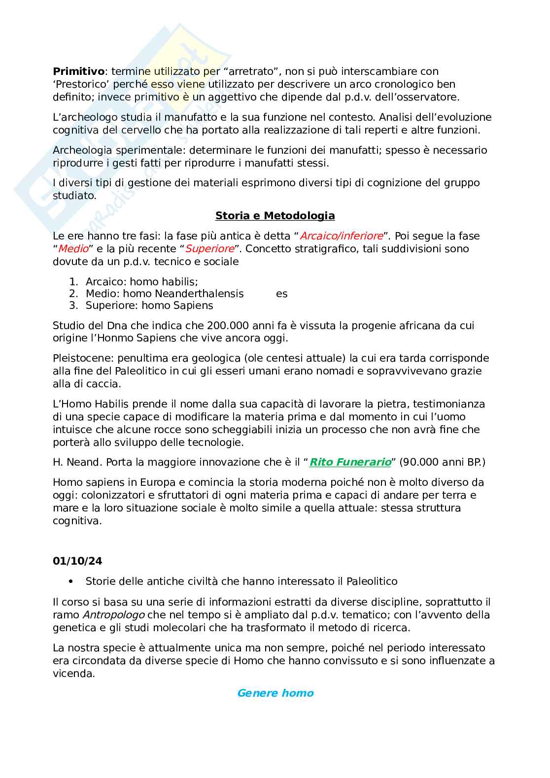 Paletnologia - Appunti Pag. 2