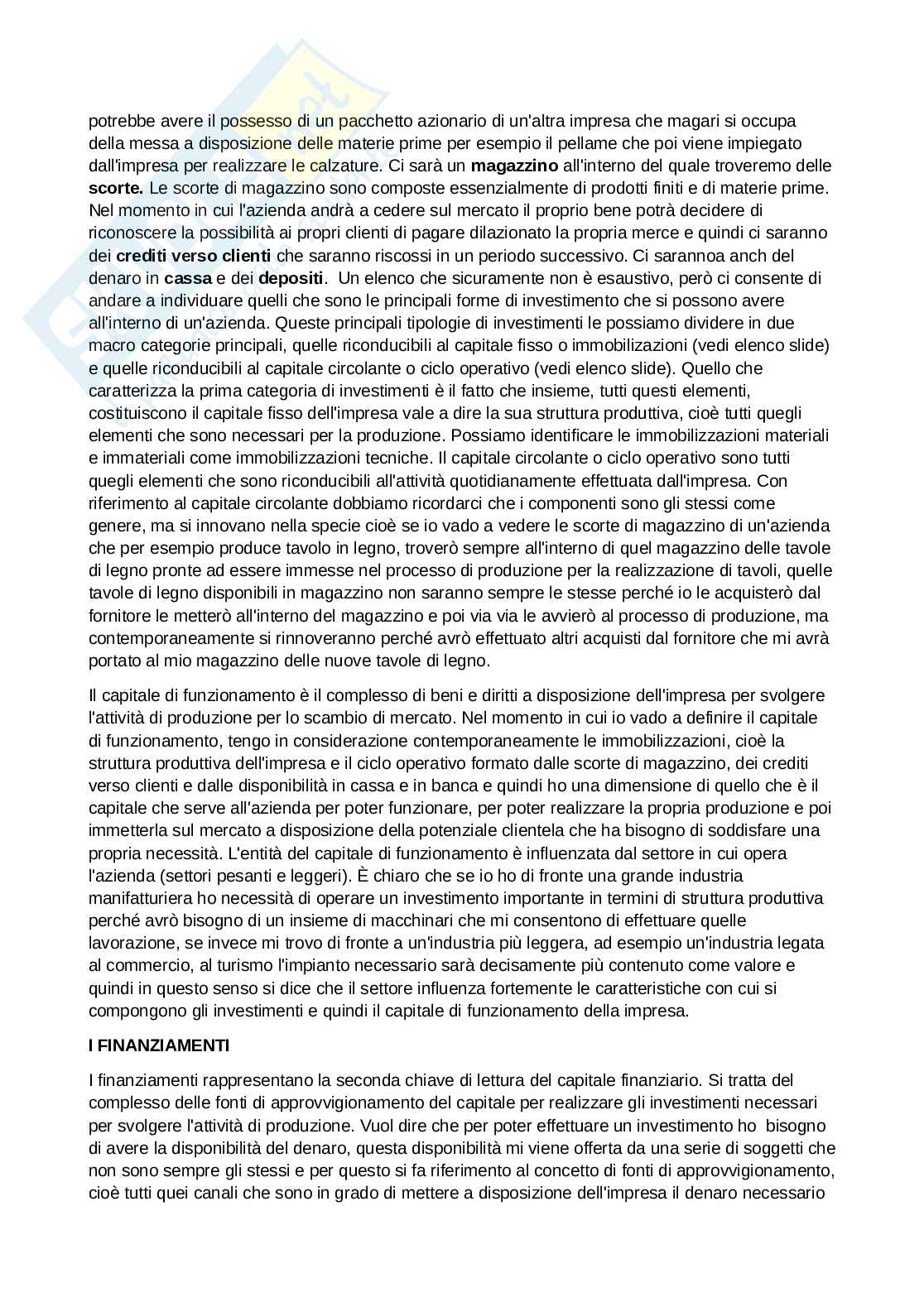 Lezione 3 Economia aziendale Pag. 2