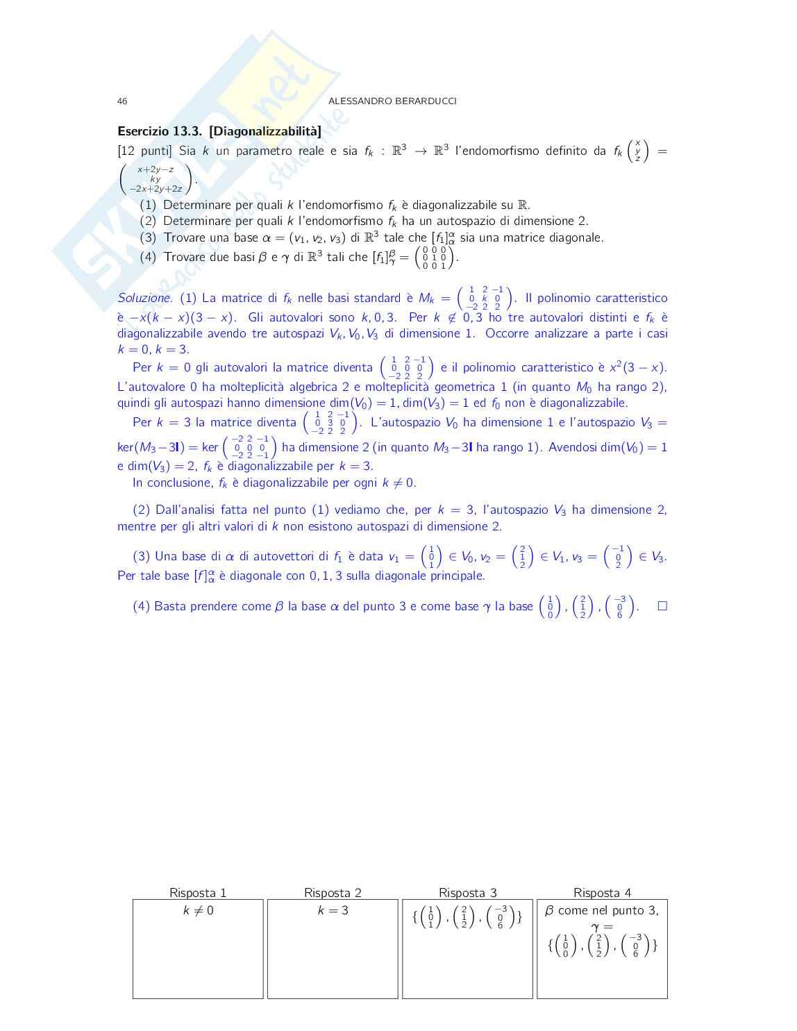 Formulari svolti di Algebra lineare e geometria. Pag. 46