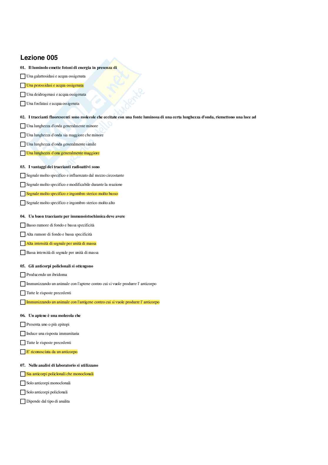 Paniere Biochimica clinica - Risposte Multiple (2026) Pag. 11
