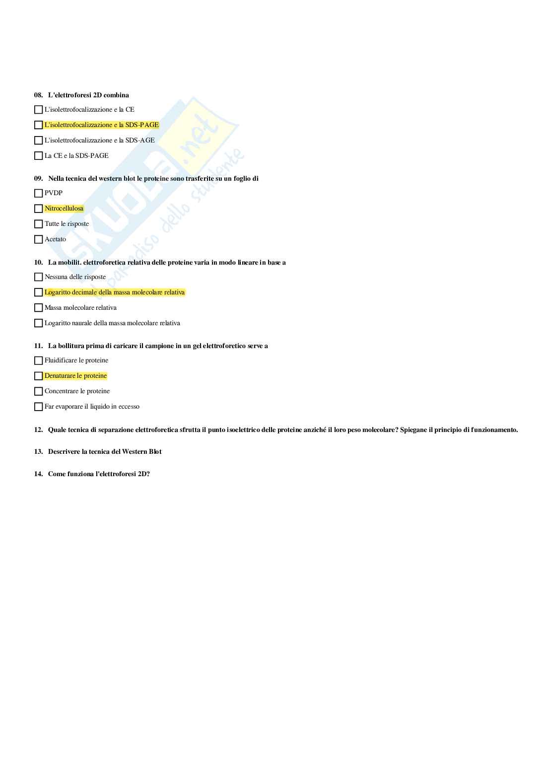 Paniere Biochimica clinica - Risposte Multiple (2026) Pag. 21