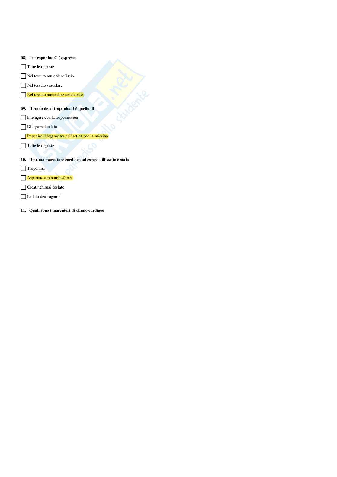 Paniere Biochimica clinica - Risposte Multiple (2026) Pag. 56