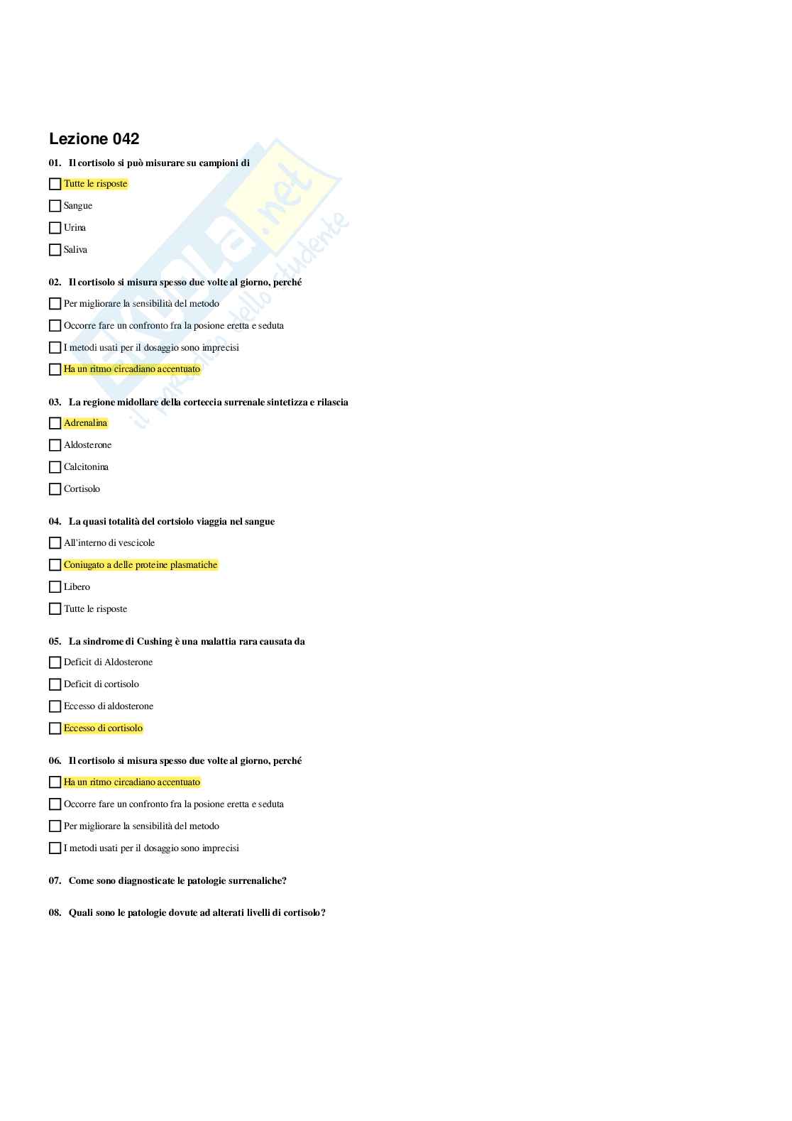 Paniere Biochimica clinica - Risposte Multiple (2026) Pag. 76