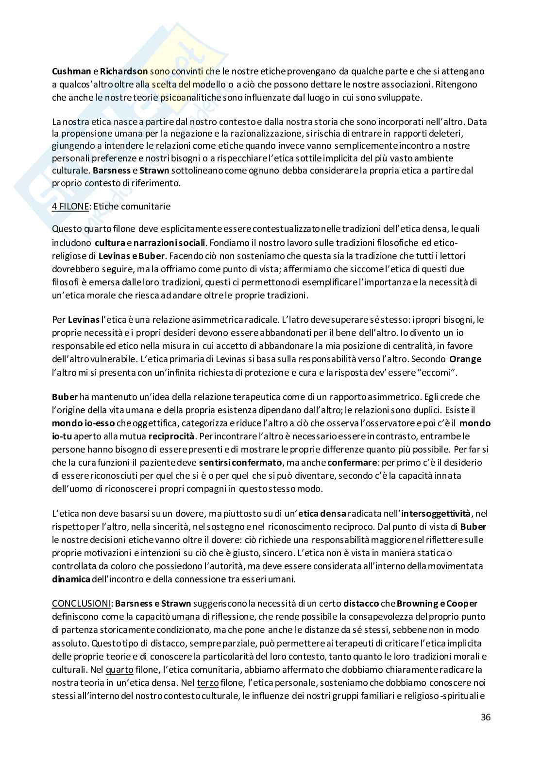 Riassunto esame psicologia clinica relazionale e dell’attaccamento, prof. Albasi, libro consigliato Competenze cliniche nella psicoanalisi relazionale, Barsness Pag. 36