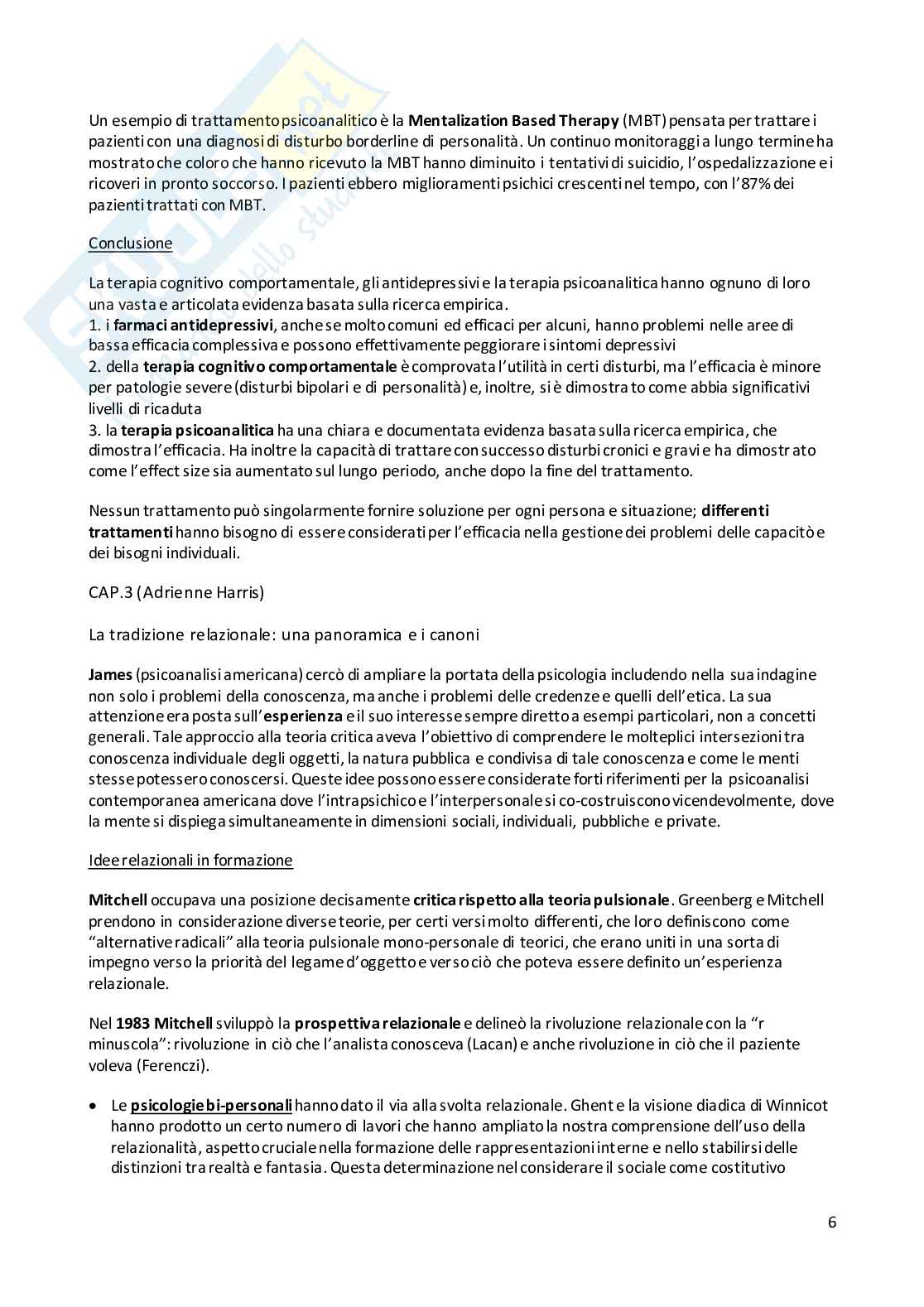 Riassunto esame psicologia clinica relazionale e dell’attaccamento, prof. Albasi, libro consigliato Competenze cliniche nella psicoanalisi relazionale, Barsness Pag. 6